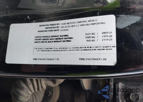2016 Ford Fusion Se из США, поврежденный, VIN 3FA6P0H78GR321176